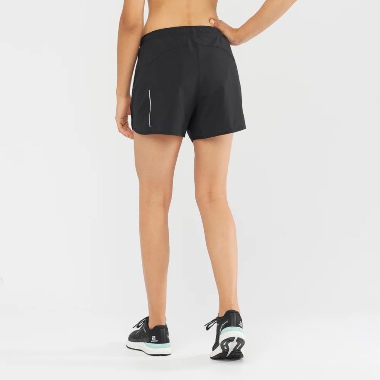 Black Salomon Agile Women's Running Shorts | IE IJ6198